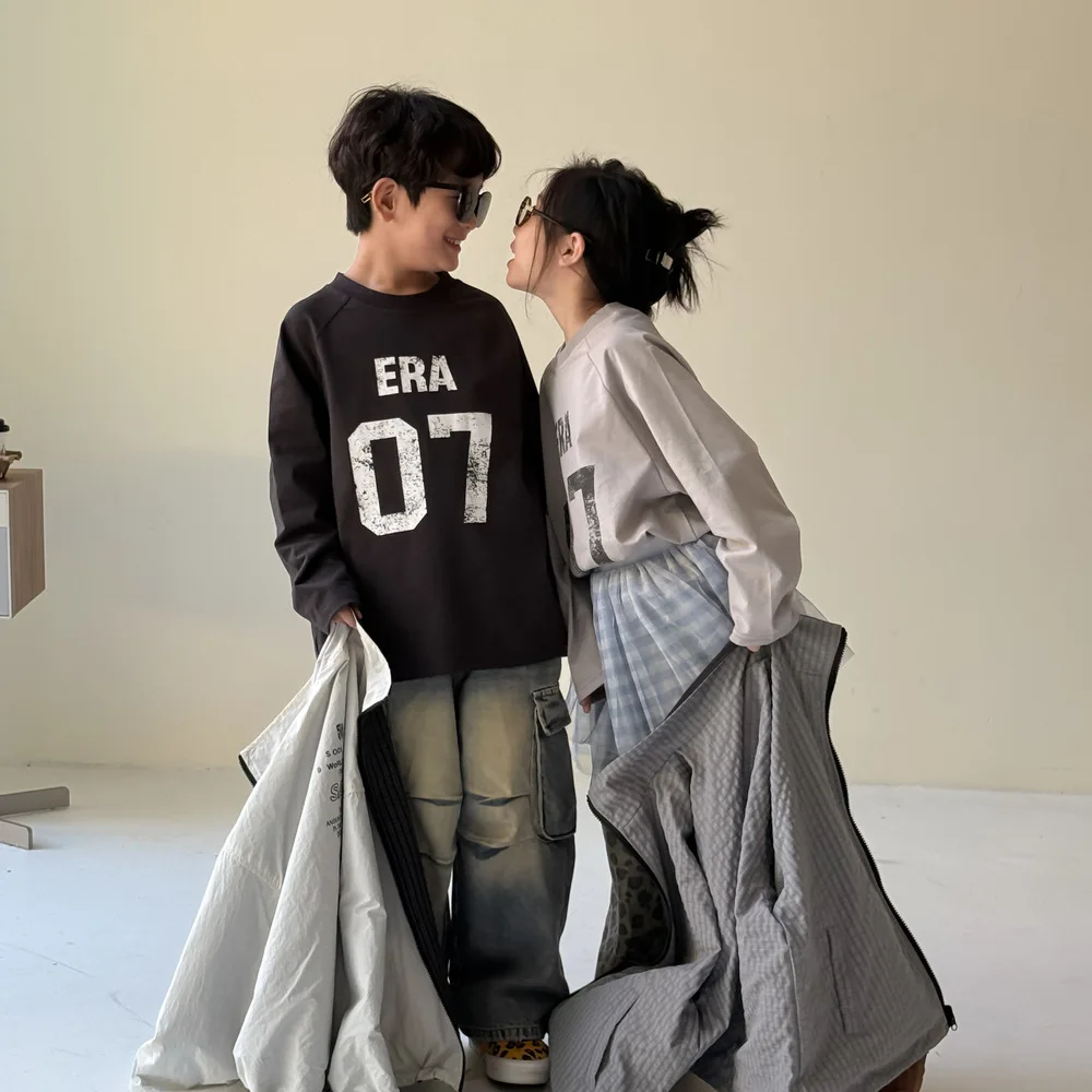 2025 Autumn New Children Long Sleeve T Shirts Cotton Boys Casual Letter Print Tee Kids Girls Loose Bottoming Tops Baby Clothes 10 S7afd09188d4f4fe08137f15f84780889n
