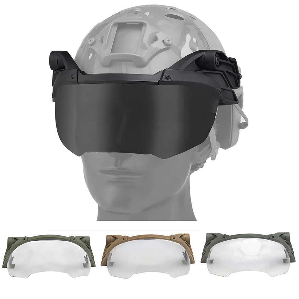 

Tactical Airsoft Helmet Goggle Guide Rail Mask For Fast Helmet Flip Up Protective Mask Windproof Anti Fog CS Airsoft War Game