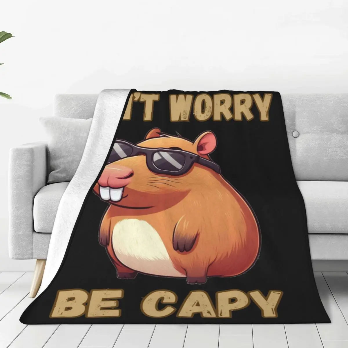 

Capybara Blanket Funny Cartoon Animal Airplane Travel Flannel Throw Blanket Soft Warm Couch Bed Customized Bedspread Gift