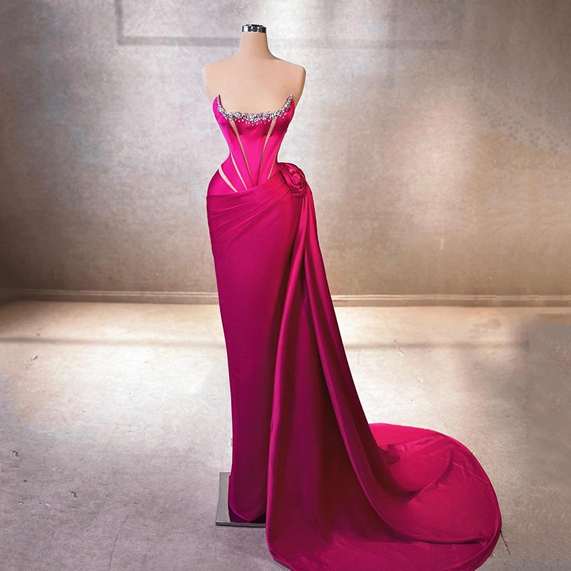 Thinyfull Sexy Mermaid Evening Dresses Formal Beadings Strapless Prom Dress Saudi Arabia Dubai Cocktail Party Gowns Custom Size
Thinyfull Sexy Mermaid Evening Dresses Formal Beadings Strapless Prom Dress Saudi Arabia Dubai Cocktail Party Gowns Custom Size