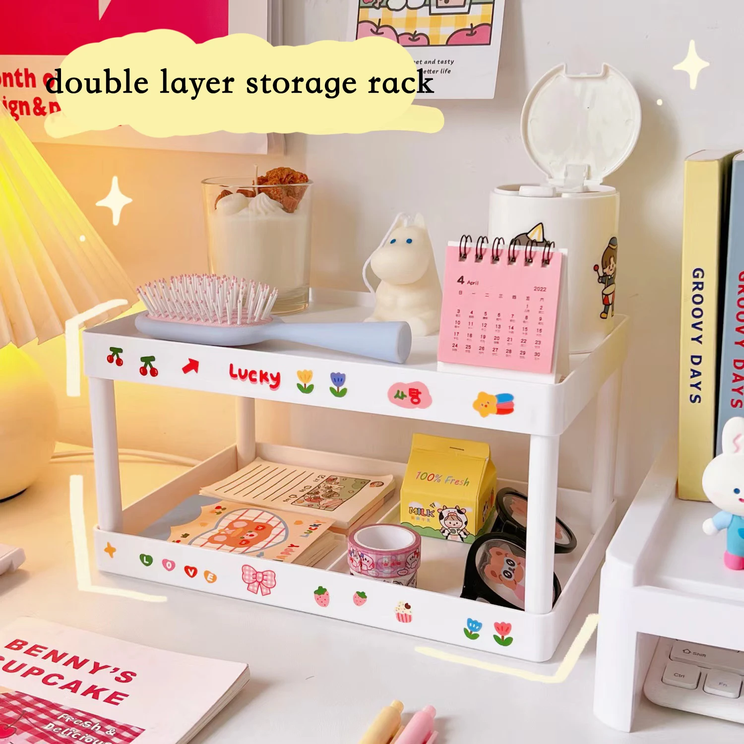 Korean 2 Layer Desktop Cosmetic Brush Pencil Storage Rack Stationery sundries Organizer Rack Simple DIY Folding Handmade Rack 
Korean 2 Layer Desktop Cosmetic Brush Pencil Storage Rack Stationery sundries Organizer Rack Simple DIY Folding Handmade Rack