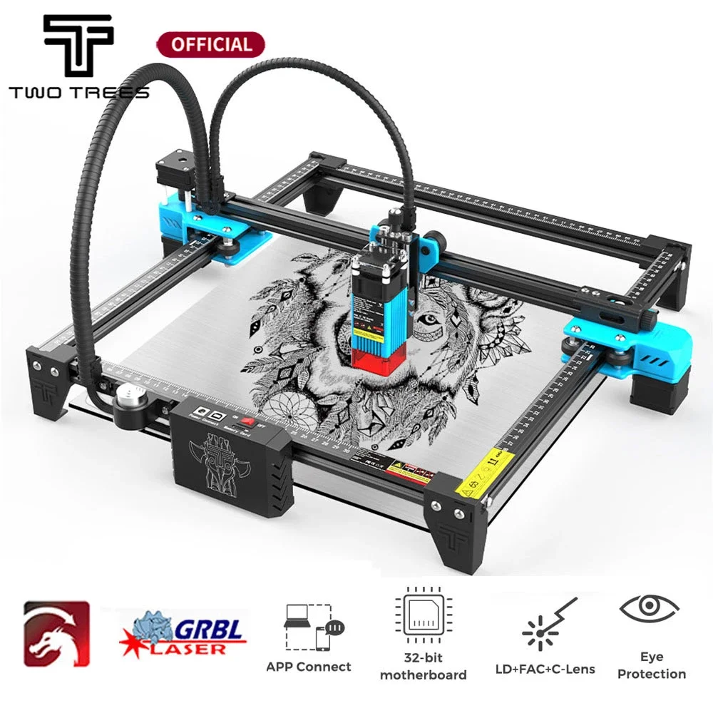 

Twotrees TTS-55 Powerful Laser Engraver With Wifi Offline Control 80W Laser Engraving Machine Blue Light 40W/80W 450±5nm CNC Ma