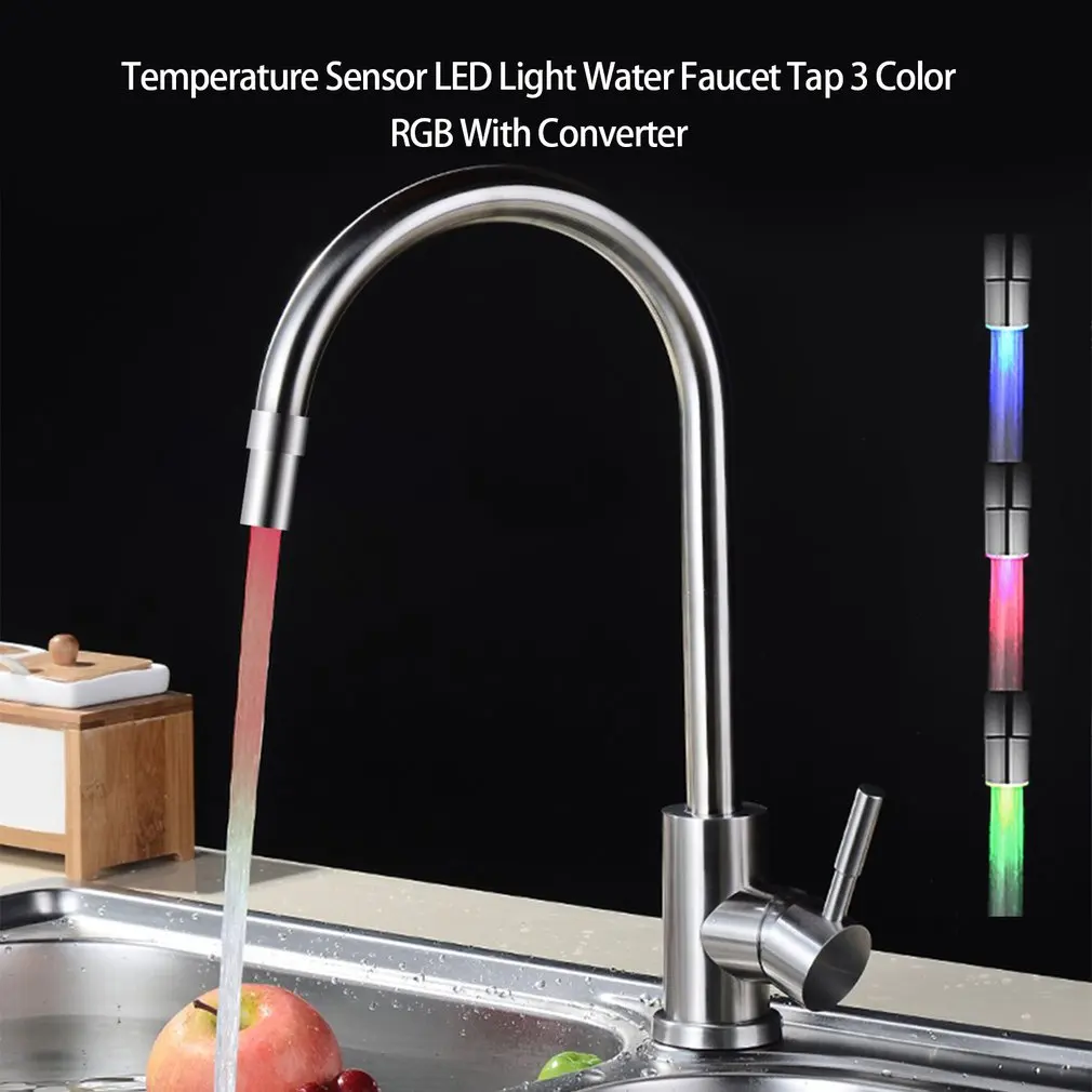 

Colorful Changing Glow Nozzle Shower Head Water Tap Filter LED Light Water Faucet Water Stream Faucet Tap for Bathroom Kitchen