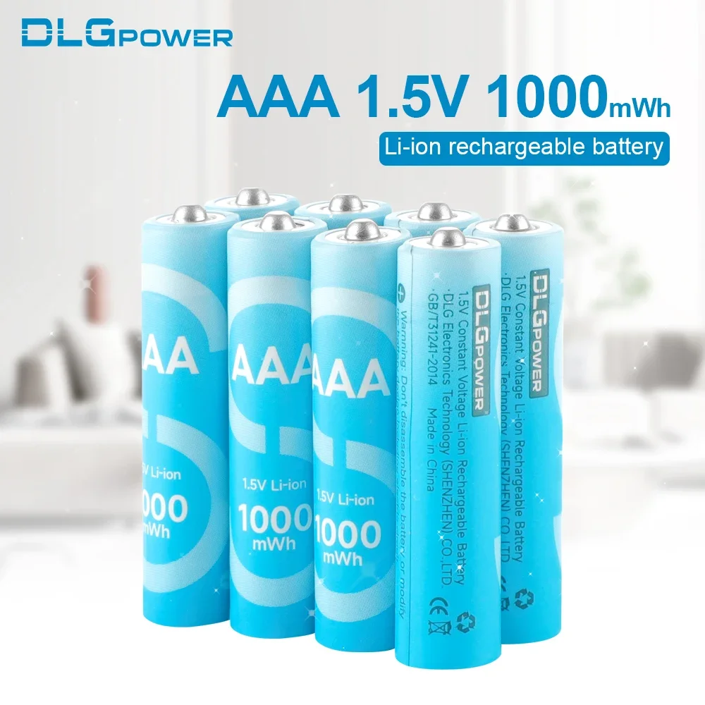 DLGpower 1.5V aaa Li-ion Rechargeable Battery 1000mWh 1.5V AAA Rechargeable Battery AAA Lithium Batteries For Remote Control To
DLGpower 1.5V aaa Li-ion Rechargeable Battery 1000mWh 1.5V AAA Rechargeable Battery AAA Lithium Batteries For Remote Control To