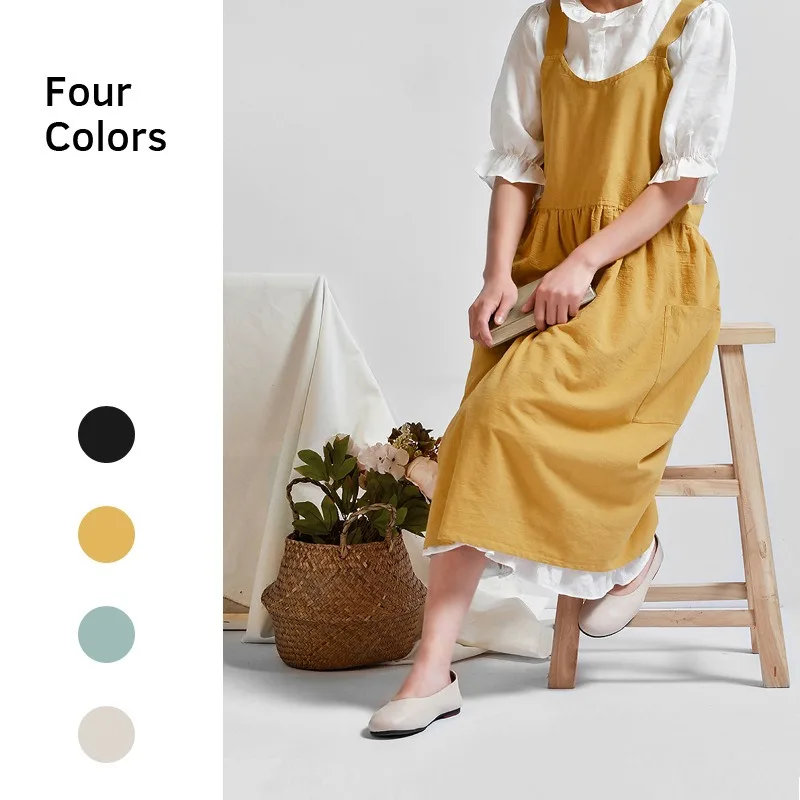 Women Cross Back Apron Japanese Housework Baking Wrap Cotton Linen Florist Dress Literary Art Cotton and Linen Advertising Apron
Women Cross Back Apron Japanese Housework Baking Wrap Cotton Linen Florist Dress Literary Art Cotton and Linen Advertising Apron