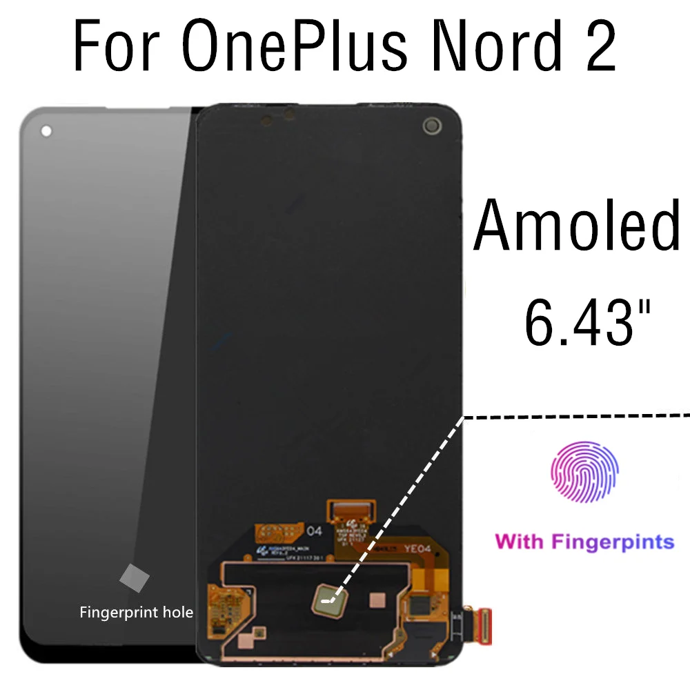 6.43" AMOLED For OnePlus Nord 2 5G LCD DisplayTouch Screen Assembly Digitizer Replacement For Nord2 DN2101, DN2103 LCD
6.43" AMOLED For OnePlus Nord 2 5G LCD DisplayTouch Screen Assembly Digitizer Replacement For Nord2 DN2101, DN2103 LCD
