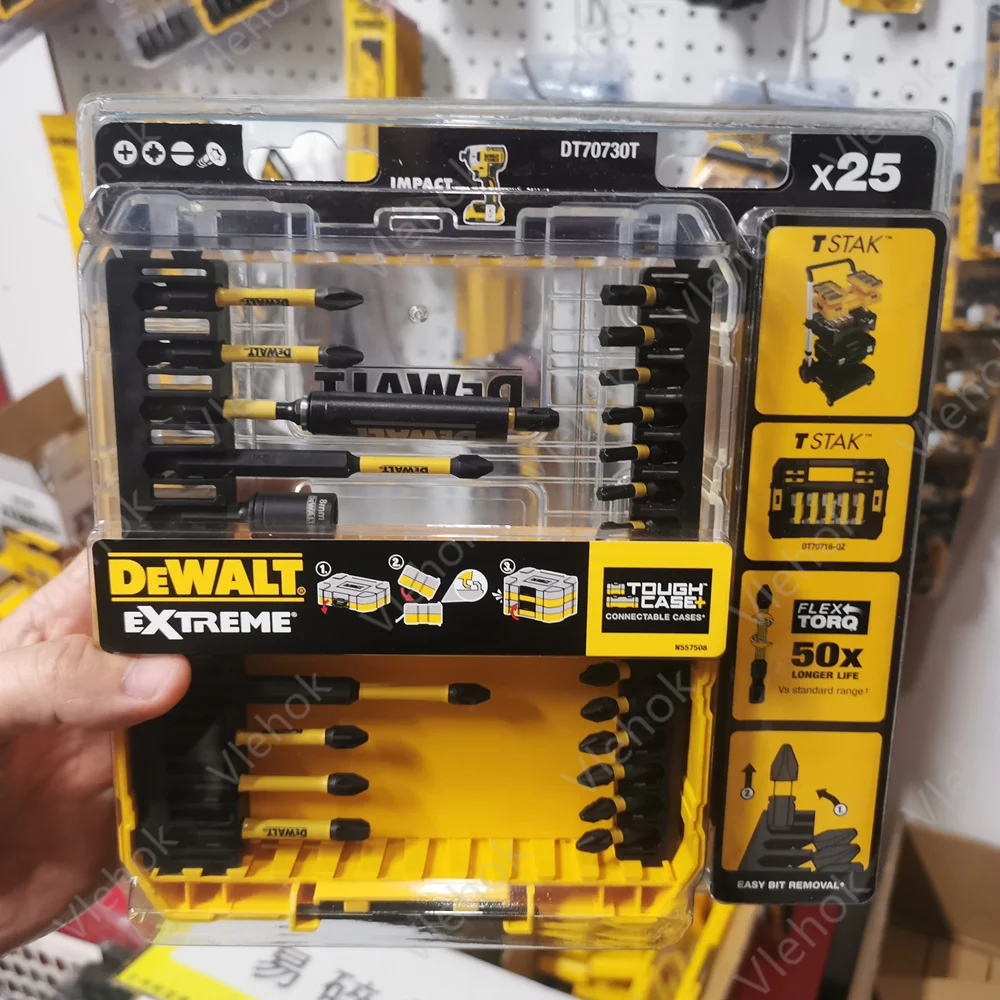 DEWALT DT70730T Screwdriving Bit Set 25Pcs Extreme Flextorq Bit Impact Ready Torsion Zone S2 Steel Impact Diver Screw Bits
DEWALT DT70730T Screwdriving Bit Set 25Pcs Extreme Flextorq Bit Impact Ready Torsion Zone S2 Steel Impact Diver Screw Bits