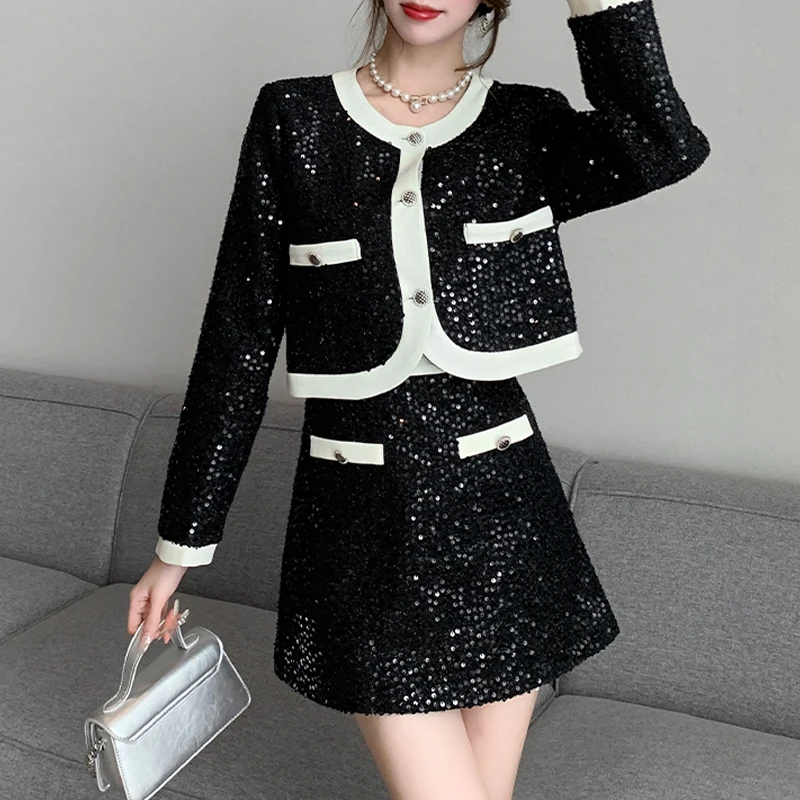 Small Fragrance Women Suits With Skirt Sets Fashion Cropped Casual Blazer Set Woman 2 Pieces Suit Mini Skirts Female Oufits
Small Fragrance Women Suits With Skirt Sets Fashion Cropped Casual Blazer Set Woman 2 Pieces Suit Mini Skirts Female Oufits