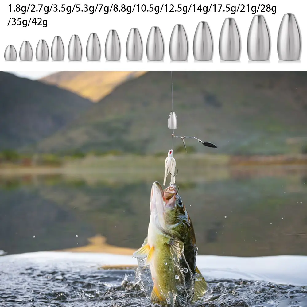 

Additional Weight 1.8g-42g Waist drum Tear Drop Shot Weights Sinker Hook Connector Line Sinkers Fishing Tungsten fall