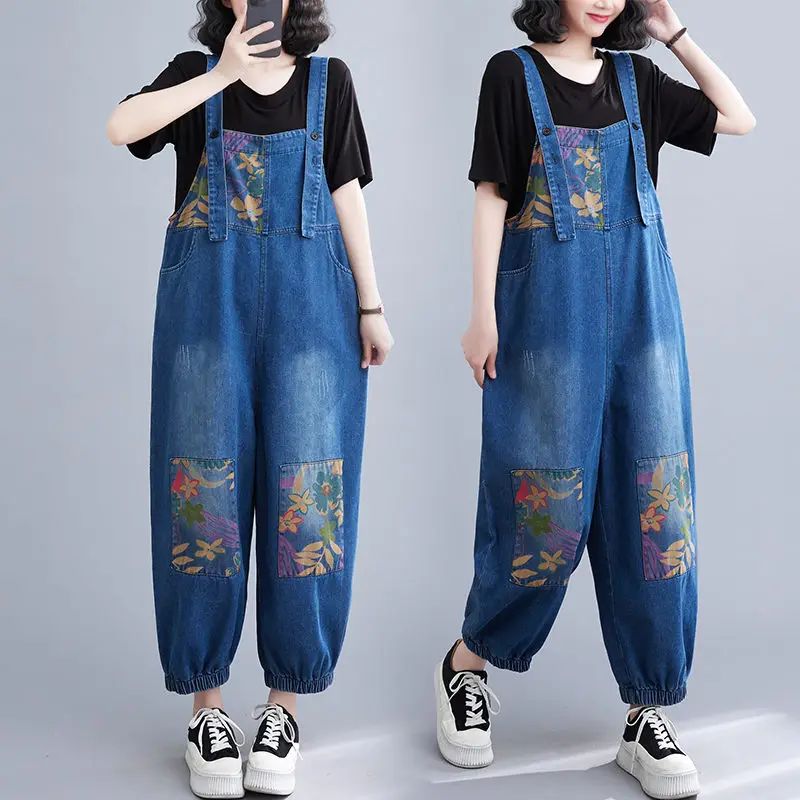 Large Size Denim Strap Pants Women's 2023 New Relaxed Casual Fashion Versatile Print Trousers Vintage Loose Jeans Jumpsuit Z741
Large Size Denim Strap Pants Women's 2023 New Relaxed Casual Fashion Versatile Print Trousers Vintage Loose Jeans Jumpsuit Z741