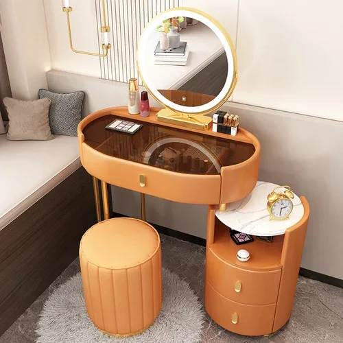 Luxury Nordic Led Mirror Dressing Table Bedroom Storage Dressing Table Chair Woman European Penteadeira Princess Makeup Stand
Luxury Nordic Led Mirror Dressing Table Bedroom Storage Dressing Table Chair Woman European Penteadeira Princess Makeup Stand