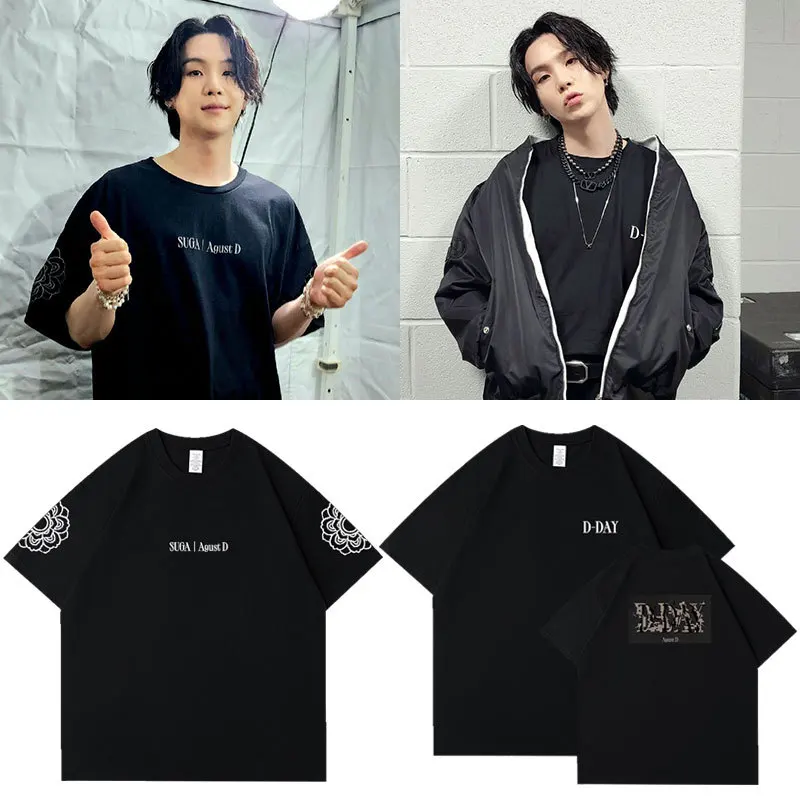 SUGA Agust D T Shirt D-DAY Concert Same Short Sleeve Tee 100% Cotton Tops Men Women Y2k Summer T-shirt Korean Popular Clothes
SUGA Agust D T Shirt D-DAY Concert Same Short Sleeve Tee 100% Cotton Tops Men Women Y2k Summer T-shirt Korean Popular Clothes