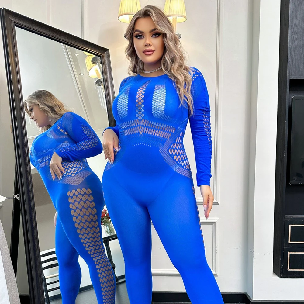 New Fashion Women's Blue Full Body Stocking Clothes One-Piece Erotic Fishnet Bodysuit Ladies Sexy Mesh Tights Lingerie Costume
New Fashion Women's Blue Full Body Stocking Clothes One-Piece Erotic Fishnet Bodysuit Ladies Sexy Mesh Tights Lingerie Costume