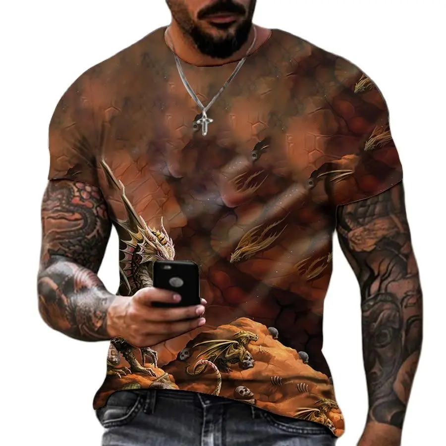 Summer Men's Short Sleeve T-shirt Dragon Clan 3D Printed Fashion O-neck Top Street Personality Retro Casual Oversized Pullover
Summer Men's Short Sleeve T-shirt Dragon Clan 3D Printed Fashion O-neck Top Street Personality Retro Casual Oversized Pullover