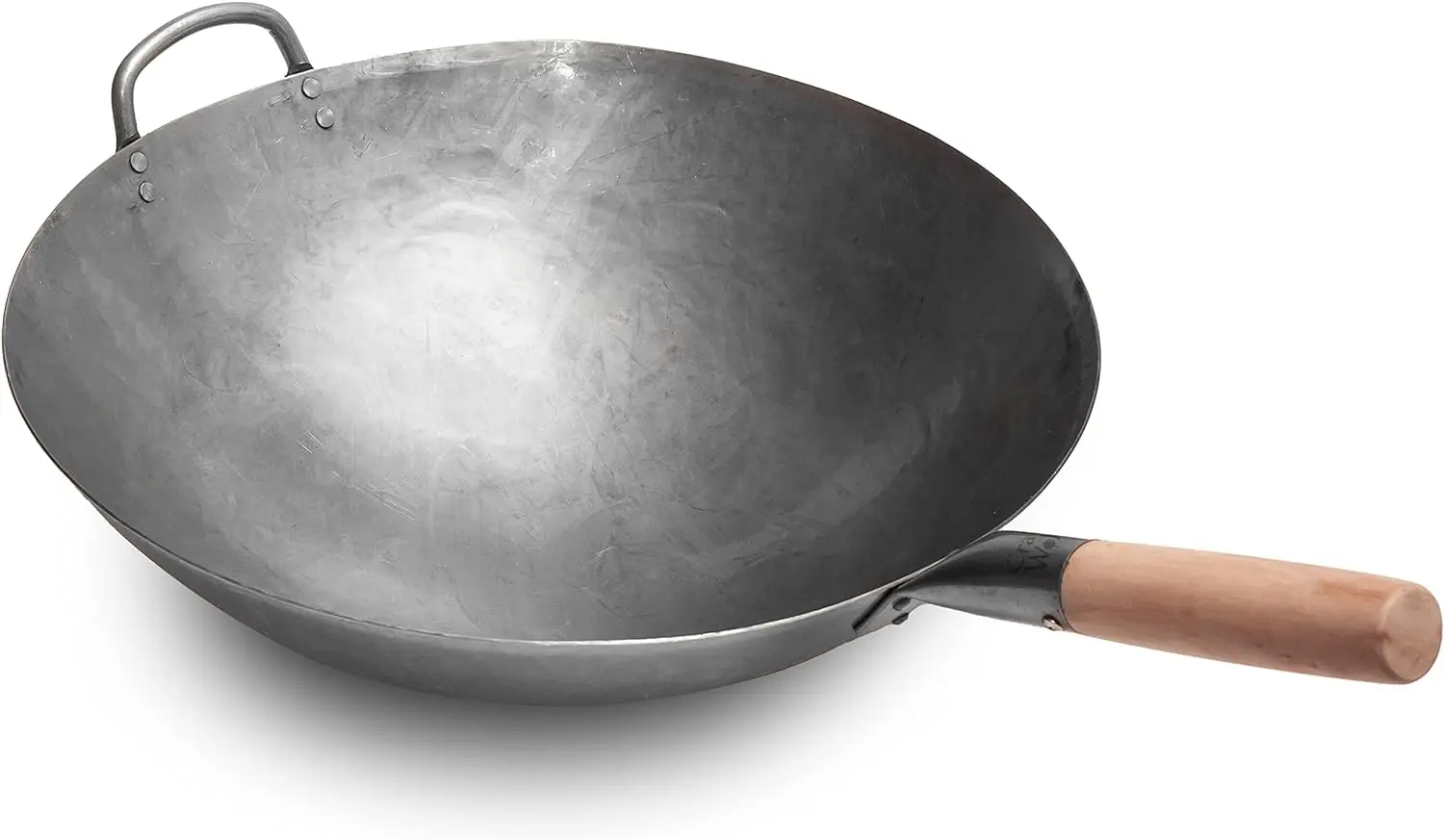 Wok Big 16 Inch Heavy Hand Hammered Carbon Steel Pow Wok with Wooden and Steel Helper Handle (Round Bottom) / 731W138
Wok Big 16 Inch Heavy Hand Hammered Carbon Steel Pow Wok with Wooden and Steel Helper Handle (Round Bottom) / 731W138