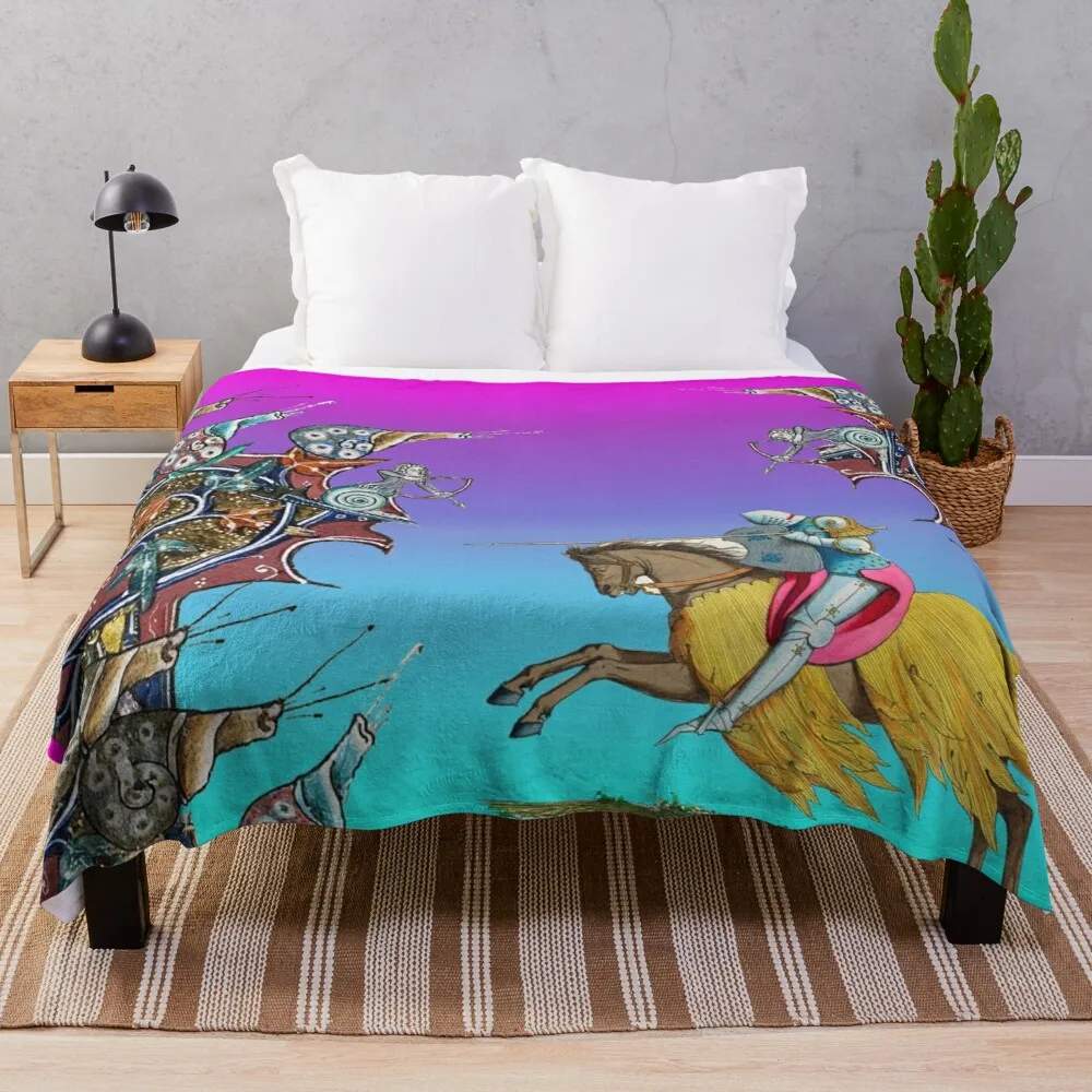 WEIRD MEDIEVAL BESTIARY WAR, KNIGHT HORSEBACK COMBATTING WITH GIANT SNAILS In Pink Blue Throw Blanket Hair Blanket
WEIRD MEDIEVAL BESTIARY WAR, KNIGHT HORSEBACK COMBATTING WITH GIANT SNAILS In Pink Blue Throw Blanket Hair Blanket