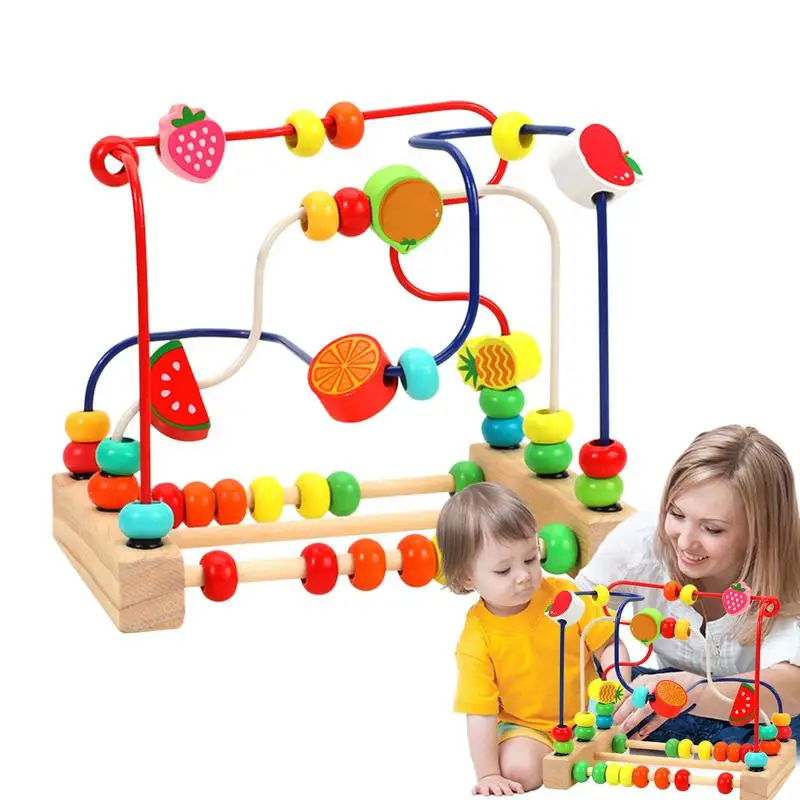 

Деревянная игрушка, лабиринт с бусинами, деревянная искусственная круглая игрушка, деревянный Абакус, раннее развитие и активность, игрушки для детей, мальчиков, девочек, малышей