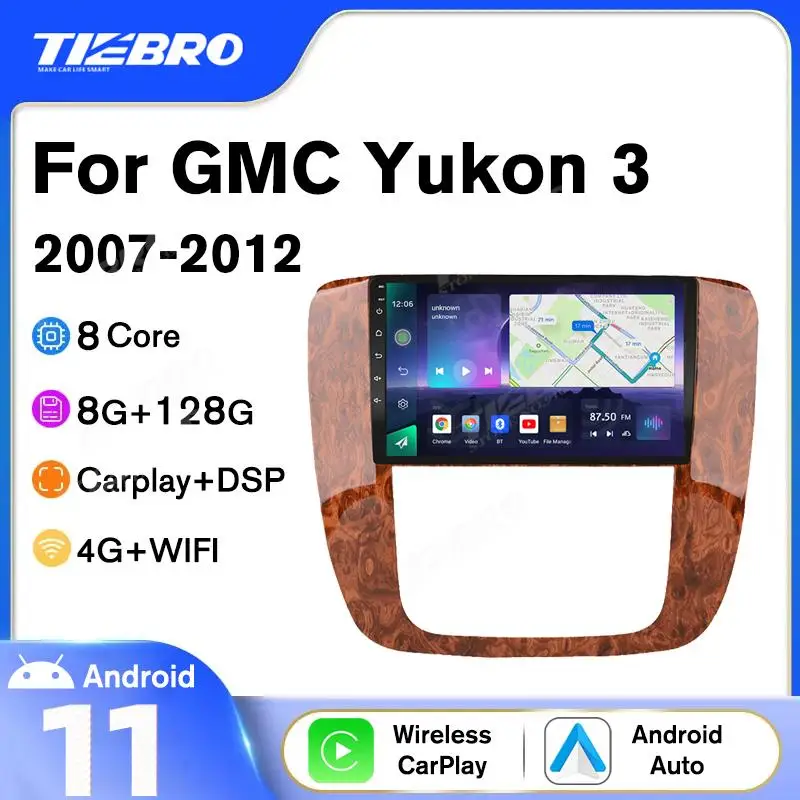 

Автомагнитола Tiebro 8G + 128G для GMC Yukon 3 2007-2012 Автомобильный мультимедийный видеоплеер умные автомобильные системы DIN Android 10 стереоприемник