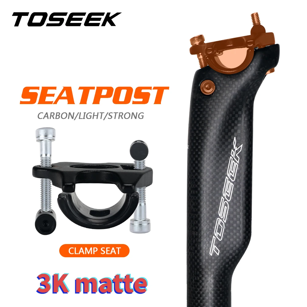 

TOSEEK Carbon Bicycle Seat Post Mtb Carbon Seatpost Offset 20mm Diameter 27.2/30.8/31.6mm Length Size:350/400MM Matte Bike Parts