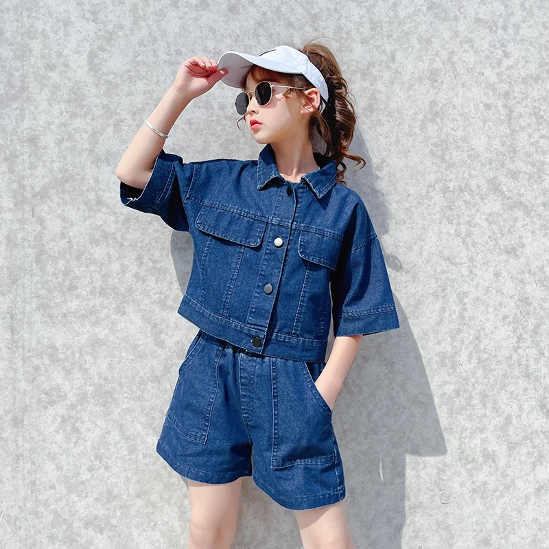 Kids Clothes Outfits Sets Girls Denim Jacket + Shorts 2 Pcs Summer Suit Korean Girls Clothing Casual Clothes Sets 12 14Years
Kids Clothes Outfits Sets Girls Denim Jacket + Shorts 2 Pcs Summer Suit Korean Girls Clothing Casual Clothes Sets 12 14Years