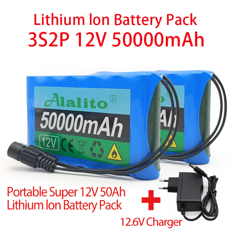 3S2P 12V 50000mAh Rechargeable Li-ion Battery Pack ,with 12.6v Charger, For LED Lamp Light Backup Powe Etc Portable Battery
3S2P 12V 50000mAh Rechargeable Li-ion Battery Pack ,with 12.6v Charger, For LED Lamp Light Backup Powe Etc Portable Battery