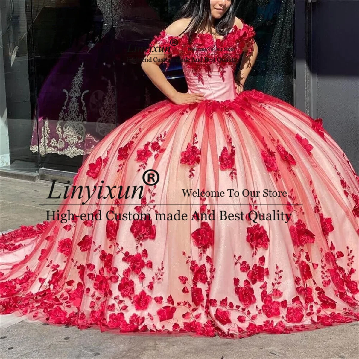 Бальное платье с 3D цветами, платья для Quinceanera, кружевные платья с открытыми плечами, 15 лет, со шнуровкой, со шлейфом, милое платье 16 Вечерние
Бальное платье с 3D цветами, платья для Quinceanera, кружевные платья с открытыми плечами, 15 лет, со шнуровкой, со шлейфом, милое платье 16 Вечерние