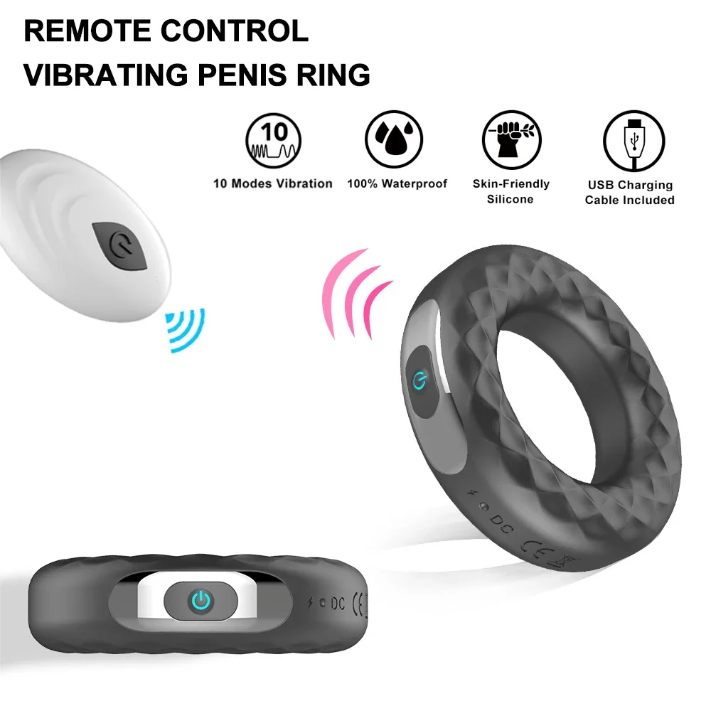 Remote Control Cock Ring Vibrator for Men Remote Control Penis Rings Delay Ejaculation Erection Masturbator Sex Toys for Male Remote Control Cock Ring Vibrator for Men Remote Control Penis Rings Delay Ejaculation Erection Masturbator Sex Toys for Male