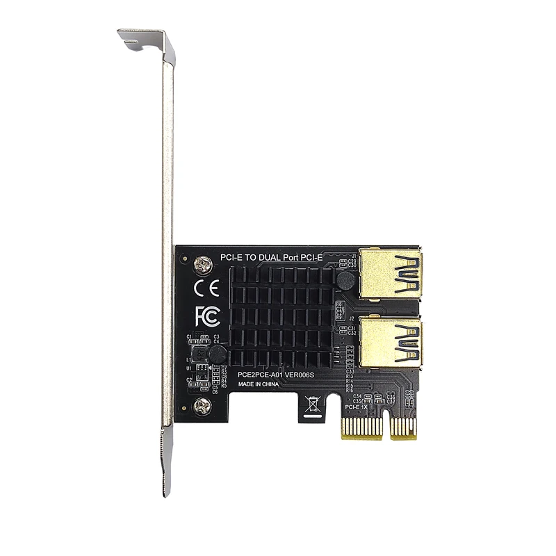 

PCIE PCI-E PCI Express Riser Card 1x to 16x 1 to 2 USB 3.0 Slot Multiplier Hub Adapter Riser For Bitcoin Mining Miner BTC Device