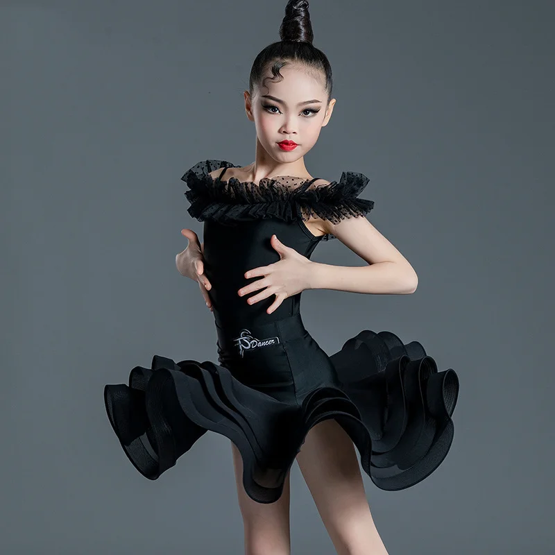 Children'S Latin Dance Dress Professional Dance Training Costumes Girls Black Tops Skirts Suit Rumba Latin Dance Wear
Children'S Latin Dance Dress Professional Dance Training Costumes Girls Black Tops Skirts Suit Rumba Latin Dance Wear