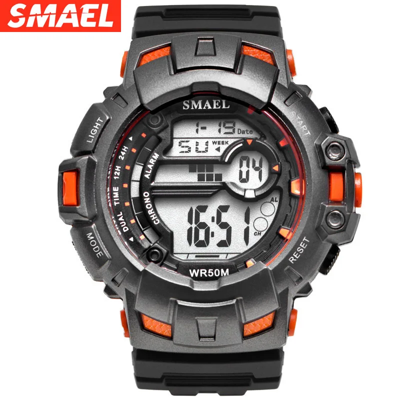 

Sport Watches Military SMAEL Cool Watch Men Big Dial Stopwatch Relojes Hombre LED Clock 1532 Digital Wristwatches Waterproof