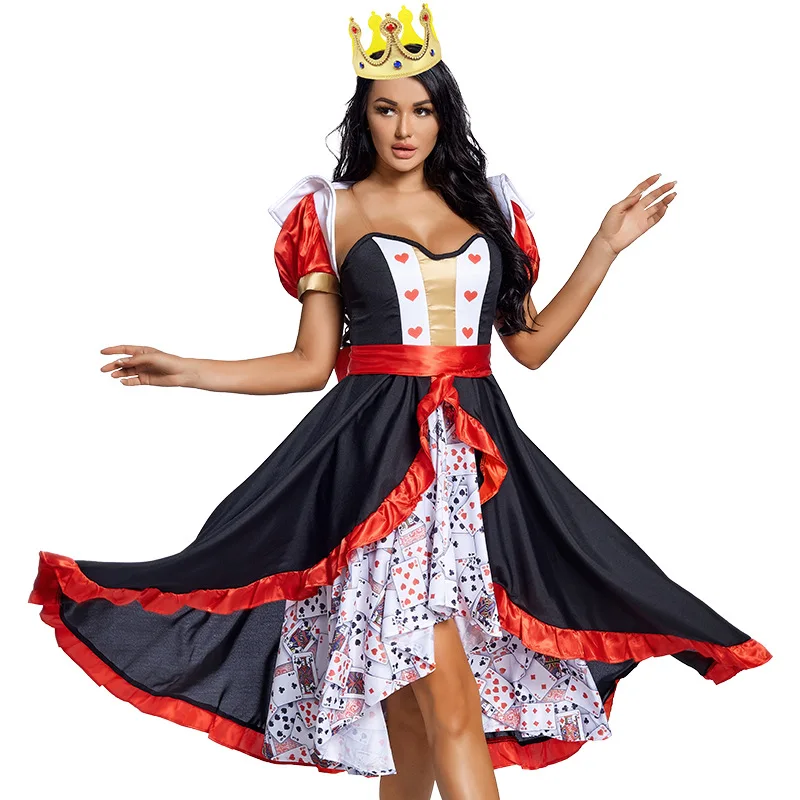 Poker Printed Dresses for Women Alice in Wonderland Peach Heart Queen Cosplay Halloween Costume
Poker Printed Dresses for Women Alice in Wonderland Peach Heart Queen Cosplay Halloween Costume