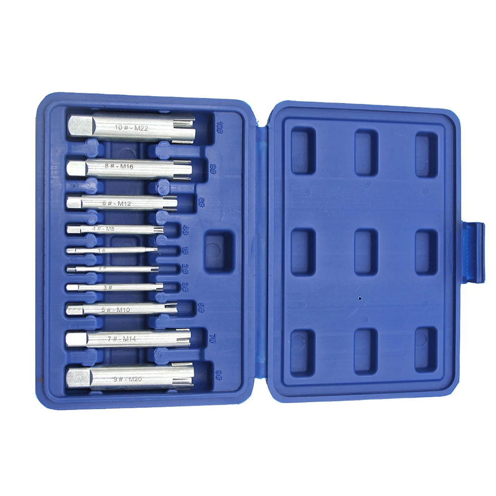 10PCS Broken Tap Extractor Blue M4-M22 Broken Tap Remover Manual Guide Sleeve Broken Tap Easy Removal Tool
10PCS Broken Tap Extractor Blue M4-M22 Broken Tap Remover Manual Guide Sleeve Broken Tap Easy Removal Tool