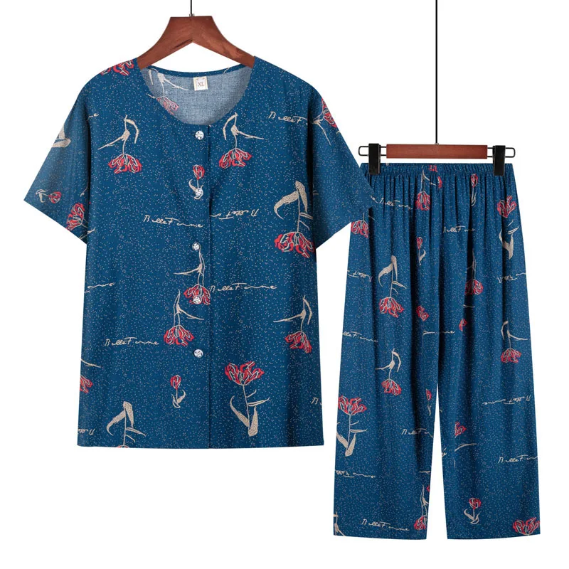 Fdfklak Pijamas De Mujer XL-5XL New Short Sleeve Trousers Pajamas For Women Loose Plus Size Printed Buttons Shirt Homewear Suit
Fdfklak Pijamas De Mujer XL-5XL New Short Sleeve Trousers Pajamas For Women Loose Plus Size Printed Buttons Shirt Homewear Suit