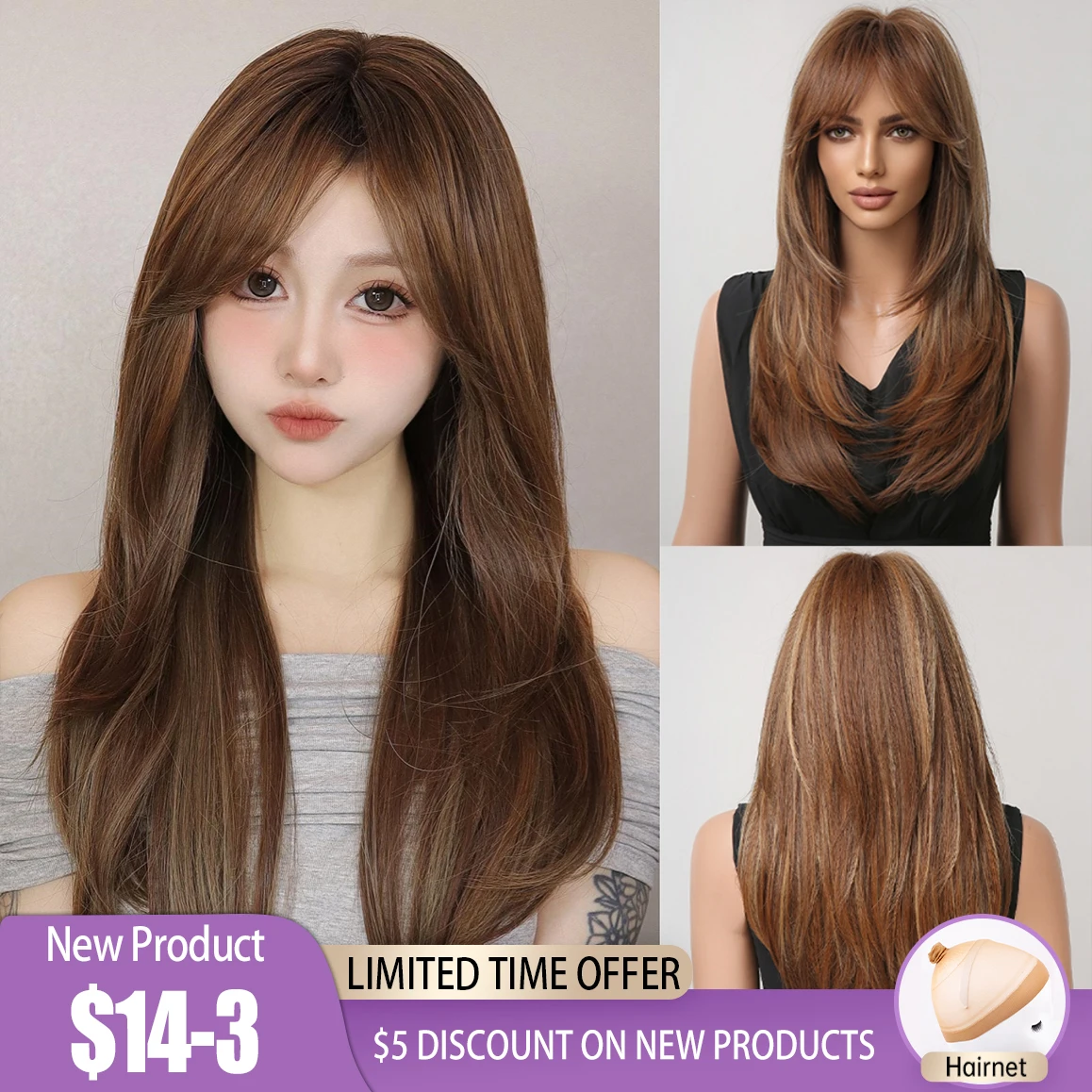 Brown Straight Layered Wig for Women Natural Long Daily Synthetic Hair with Bangs High Density Party Soft Wigs Heat Resistant
Brown Straight Layered Wig for Women Natural Long Daily Synthetic Hair with Bangs High Density Party Soft Wigs Heat Resistant
