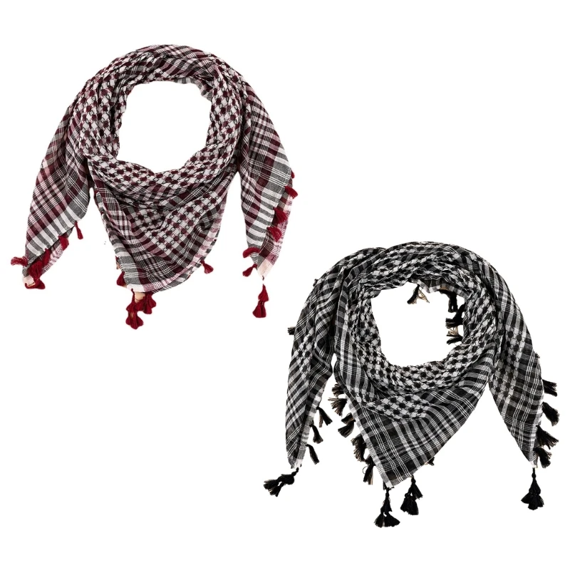 

Muslims Arab Scarf Shemagh Head Scarf Ethnic Arabian DubaiSaudi Neckwrap Breathable Desert Headwrap Keffiyeh Hijab Scarf