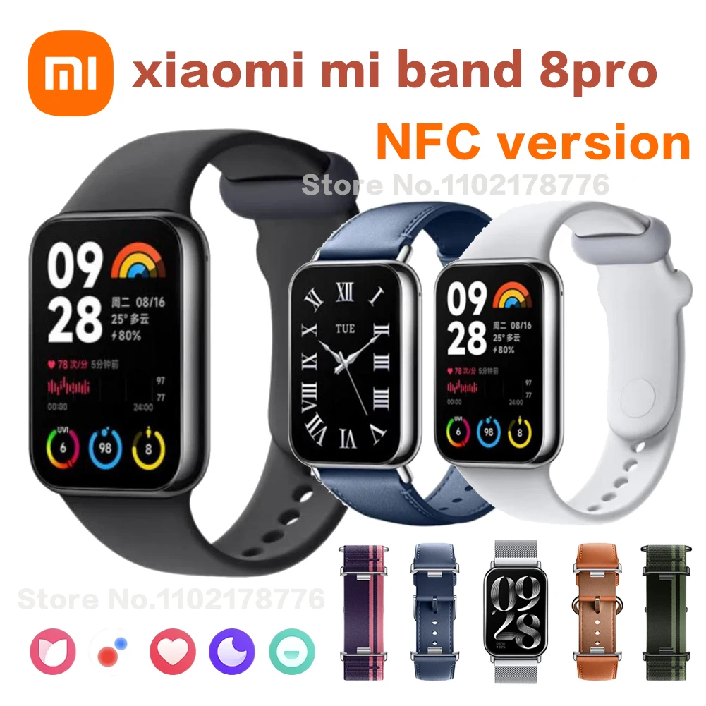 

Xiaomi Mi Band 8 Pro Smart Bracelet 1.74 AMOLED Screen Miband 8 Pro Blood Oxygen Fitness Traker SmartWatch NFC Sport Smart Band