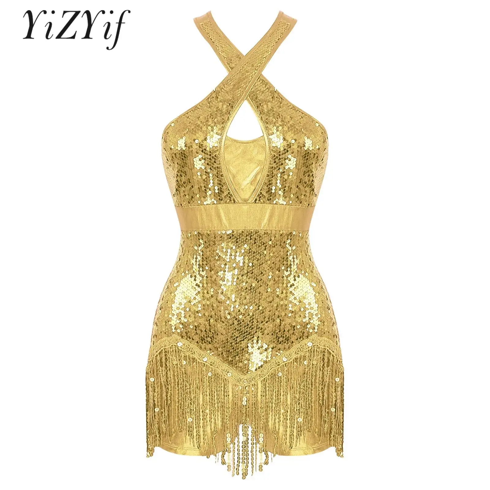 Women Girls Gymnastics Leotard Halter Neck Glitter Sequin Ballerina Ballet Dance Dress Bodysuit for Party Concert Performance
Women Girls Gymnastics Leotard Halter Neck Glitter Sequin Ballerina Ballet Dance Dress Bodysuit for Party Concert Performance
