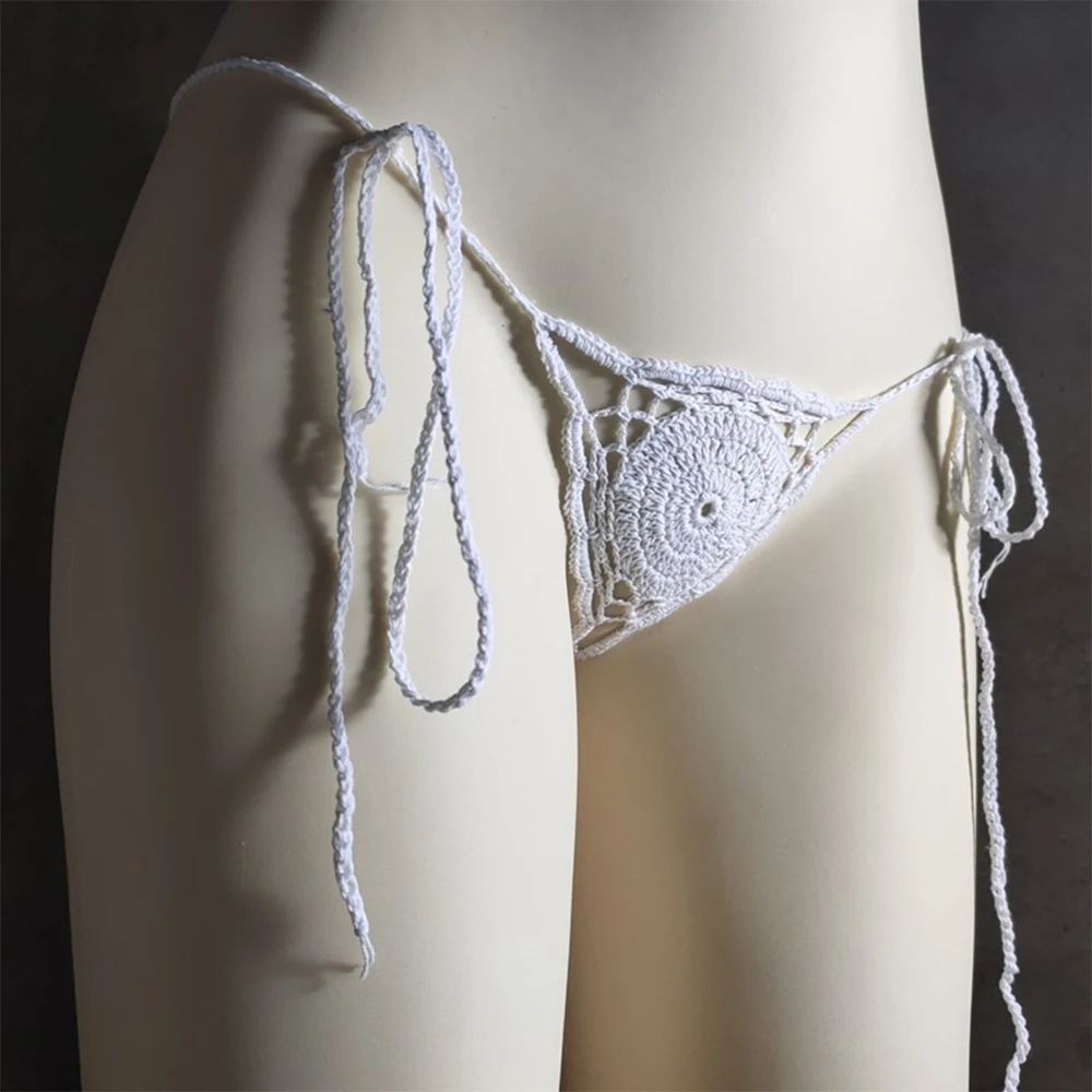 Women Sexy T-back Thongs Lace Up G-string Female Bikini Trunks Hand Crochet Knitting Panties Breathbale Underpants Erotic Briefs
Women Sexy T-back Thongs Lace Up G-string Female Bikini Trunks Hand Crochet Knitting Panties Breathbale Underpants Erotic Briefs