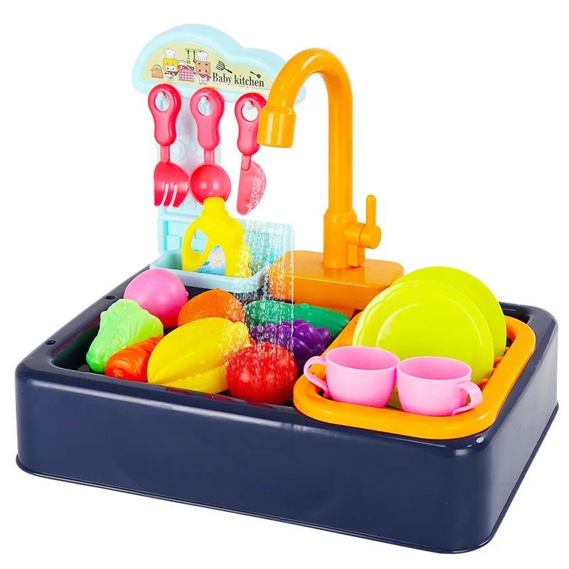

Имитация посудомоечной машины для ребенка электрическая посудомоечная раковина Детская ролевая игра кухонные игрушки набор подарок на день рождения (D)