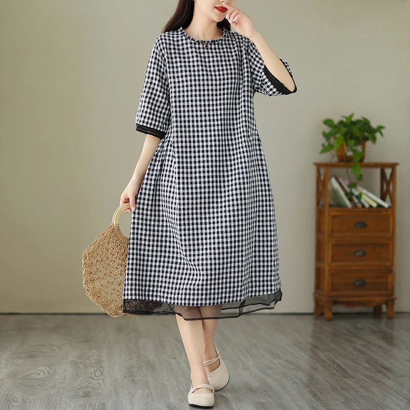 2023 New Arrival Edible Tree Fungus Patchwork Lace Black White Plaid Summer Dress Lady Work Dress Fashion Women Casual Dress
2023 New Arrival Edible Tree Fungus Patchwork Lace Black White Plaid Summer Dress Lady Work Dress Fashion Women Casual Dress