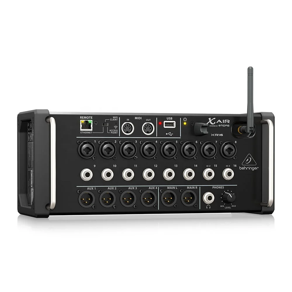 Стойка-миксер Behringer X Air XR16, 16-канальный цифровой Миксер с 4 интегрированными процессорами эффектов
Стойка-миксер Behringer X Air XR16, 16-канальный цифровой Миксер с 4 интегрированными процессорами эффектов