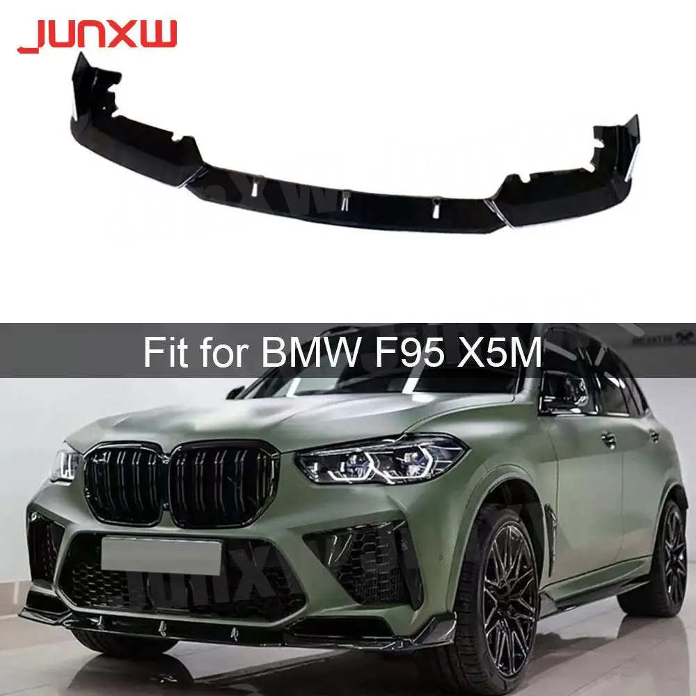 

ABS Gloss Black for BMW F95 X5M 2019+ Car Front Bumper Lip Spoiler Splitter Body Kit Add On Bumper Lip Guard Carbon Look