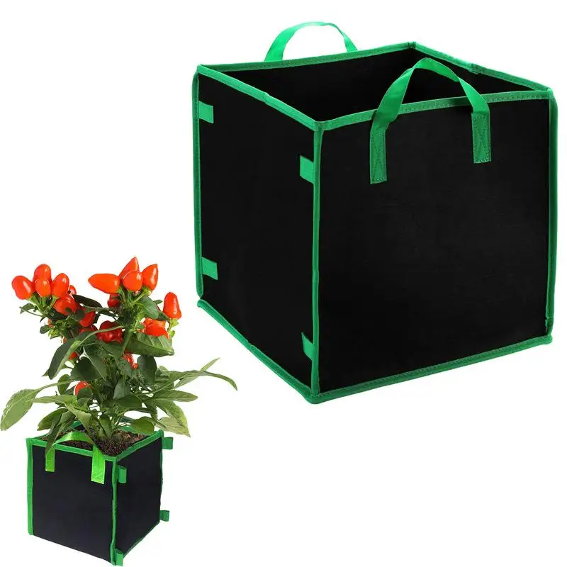 

Gallon Fabric Grow Bags Square Planting Bag Breathable Root Pouch Container Plant Potato strawberry fabric Vegetable growing bag