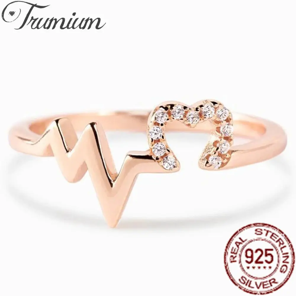 Trumium Genuine 925 Sterling Silver Heartbeat Women's Rings Fashion Minimalist Heart Finger Ring Fine Jewelry Engagement Gift
Trumium Genuine 925 Sterling Silver Heartbeat Women's Rings Fashion Minimalist Heart Finger Ring Fine Jewelry Engagement Gift