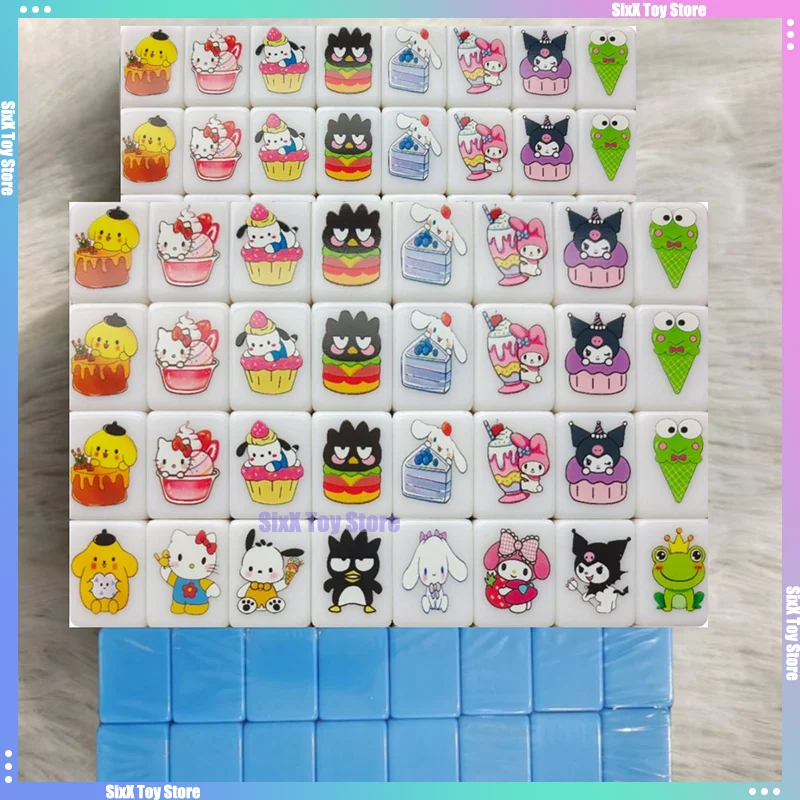 

64+1 Blocks Hello Kitty Kuromi Series Seaside Escape Mahjong Game Popular Game Double Play Party Puzzle Toys Fun Kids Game Gift