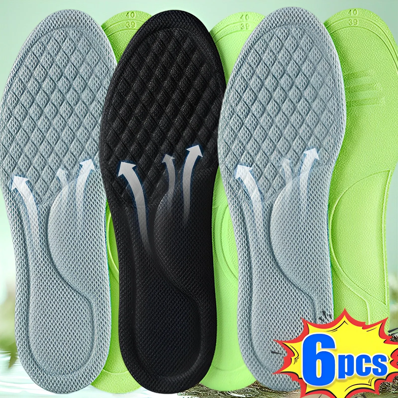 6pcs Soft Memory Foam Insoles for Shoes Sweat-Absorbing Breathable Deodorant Insole for Feet Orthopedic Sponge Shoe Inserts Pads
6pcs Soft Memory Foam Insoles for Shoes Sweat-Absorbing Breathable Deodorant Insole for Feet Orthopedic Sponge Shoe Inserts Pads