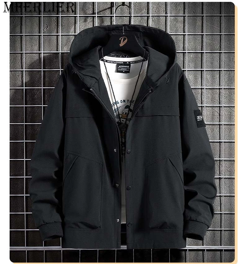

plus size long windbreaker spring new men's coat in the long section jacket for men 9XL 8XL men clothing trench coat