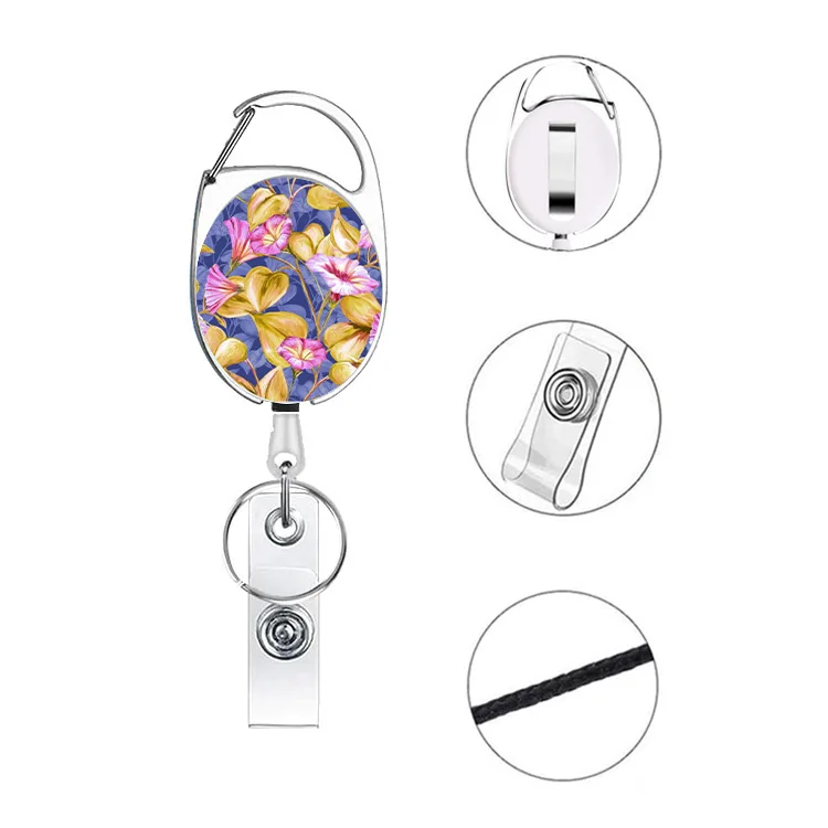 Retractable Key Chain Badge Clip Zinc Alloy Butterfly Flower Series Printing Lanyard Card Holder Organizer Office School Supply
Retractable Key Chain Badge Clip Zinc Alloy Butterfly Flower Series Printing Lanyard Card Holder Organizer Office School Supply