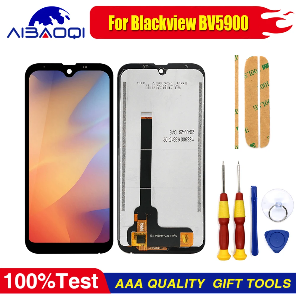 

New Touch Screen LCD Display For Blackview BV5900 Phone Digitizer Assembly With Frame Replacement Parts+Disassemble Tool