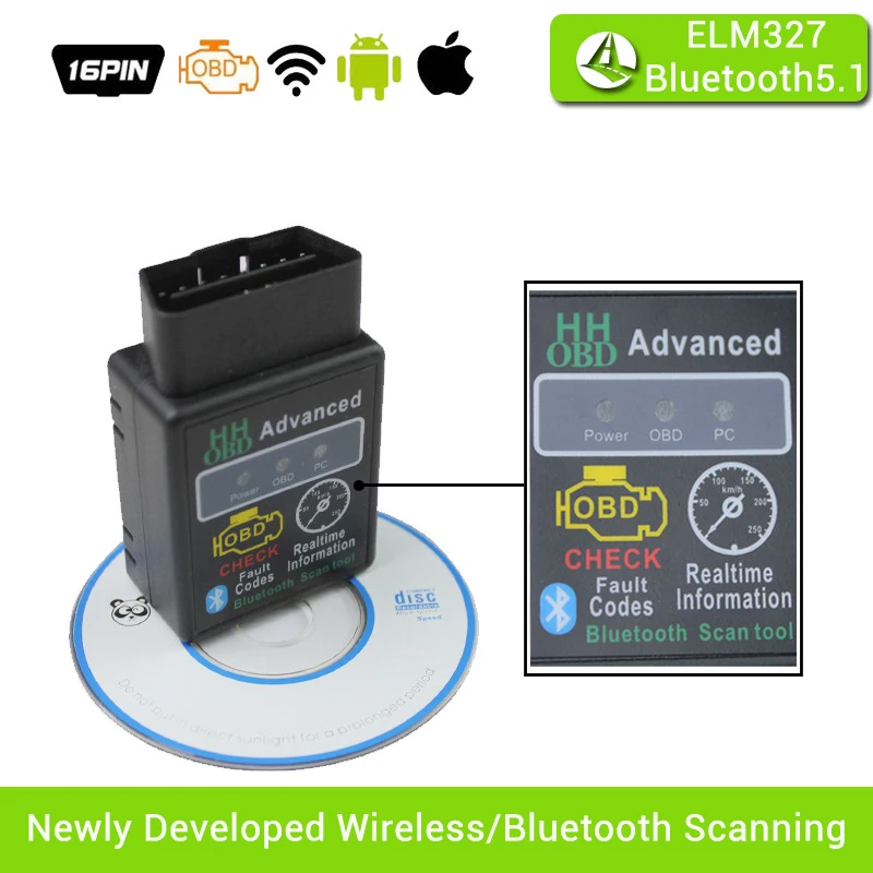 ELM327 OBD2 V1.5 Wireless/Bluetooth Scanning Tool Automotive Fuel Consumption and Troubleshooter
ELM327 OBD2 V1.5 Wireless/Bluetooth Scanning Tool Automotive Fuel Consumption and Troubleshooter